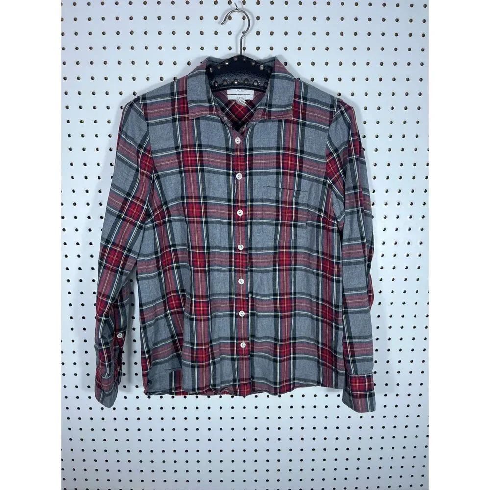 J.Crew button down plaid shirt size 4